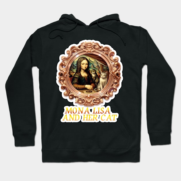 Mona Lisa and her cat Hoodie by LycheeDesign